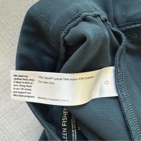 EILEEN FISHER Slim Leg Tencel Blend Knit Pants Zip Elastic Waist Blue Women M - Picture 12 of 12